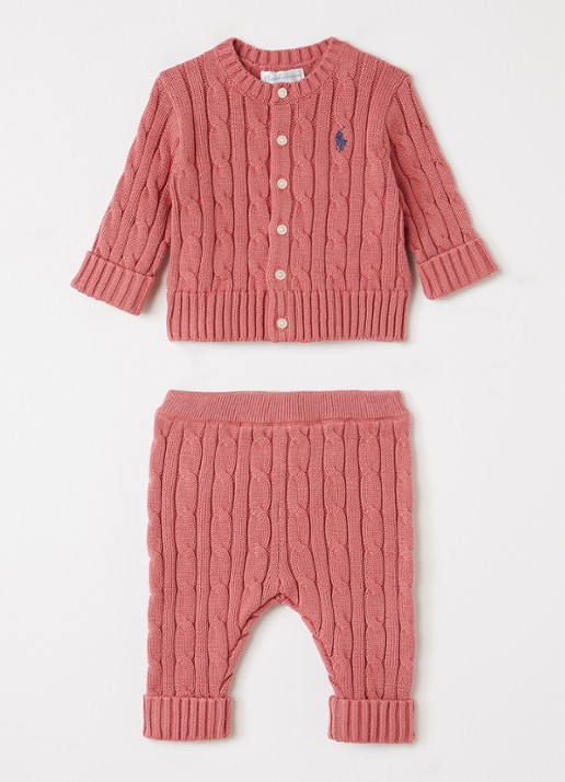 Ralph Lauren Set van vest met broek 2-delig - voorkant koraal