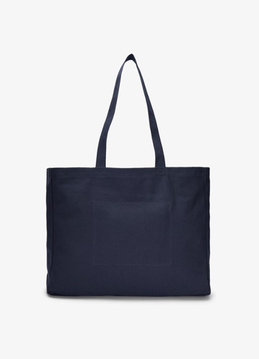 Ralph Lauren Shopper van canvas met logoborduring - achterkant 2 newport navy / blauw