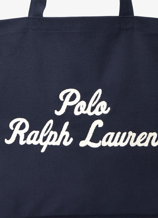Ralph Lauren Shopper van canvas met logoborduring - detail 4 newport navy / blauw