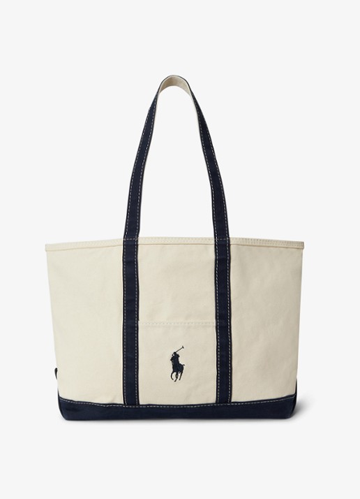 Ralph Lauren Shopper van canvas met logoborduring