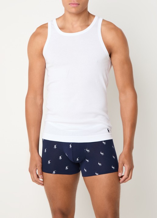 Ralph Lauren Singlet van katoen met logo in 2-pack - voorkant 3 wit