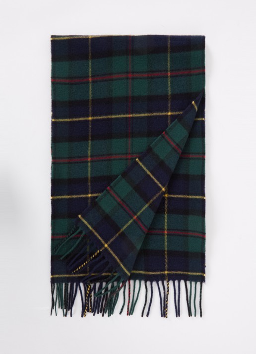 Ralph Lauren Sjaal in kasjmierblend met ruitdessin 190 x 30 cm - voorkant groen