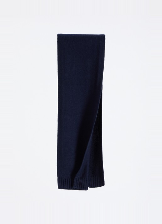 Ralph Lauren Sjaal van wol met logo  - detail 2 donkerblauw