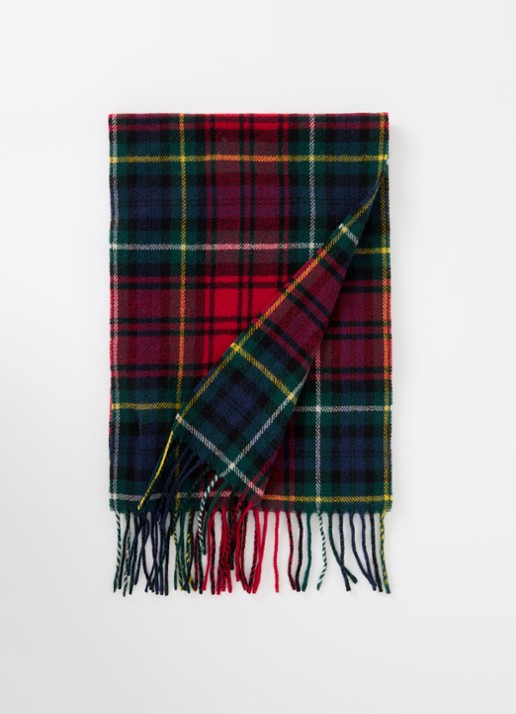 Ralph Lauren Sjaal van wol met ruitdessin 175 x 30 cm - voorkant 3 red multi / rood