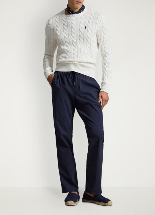 Ralph Lauren Slim fit broek met steekzakken - voorkant 7 newport navy / donkerblauw