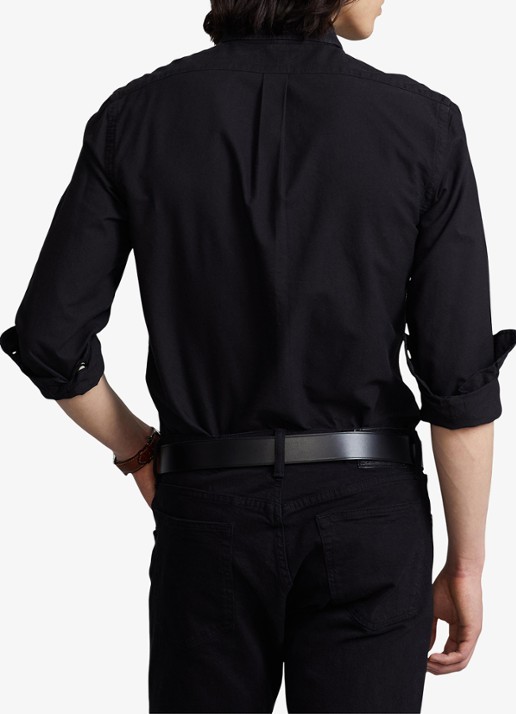 Ralph Lauren Slim fit button down-overhemd van katoen - achterkant 5 polo black / zwart