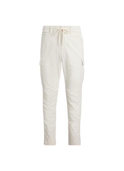 Ralph Lauren Slim fit cargobroek van corduroy - voorkant antique cream / creme