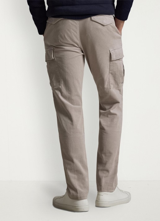 Ralph Lauren Slim fit cargobroek van corduroy - achterkant 3 grey dawn / grijs