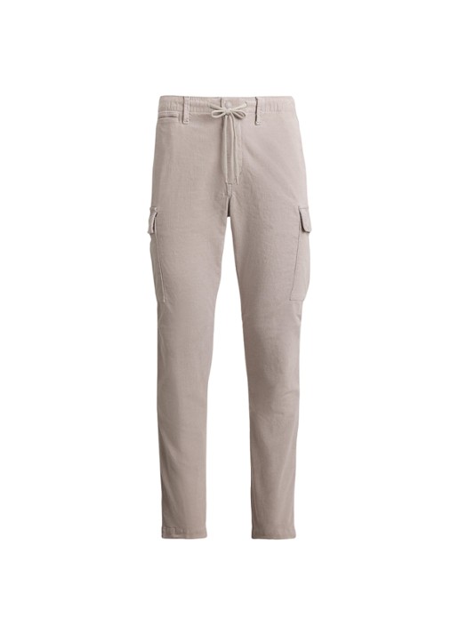 Ralph Lauren Slim fit cargobroek van corduroy - voorkant 4 grey dawn / grijs