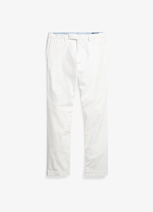 Ralph Lauren Slim fit chino met stretch - voorkant deckwash white / wit