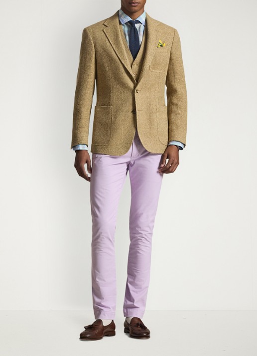Ralph Lauren Slim fit chino met stretch - voorkant 5 spring iris / paars