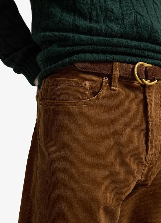 Ralph Lauren Slim fit chino van corduroy - detail 4 sepia / bruin