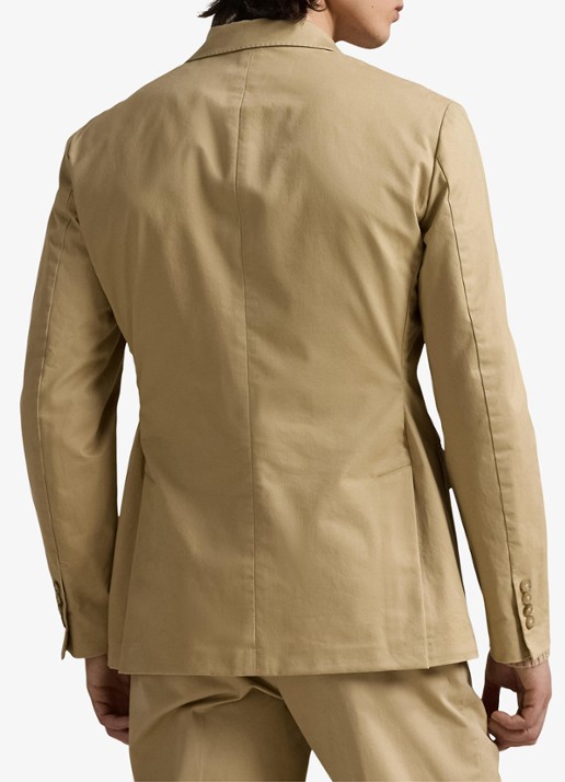 Ralph Lauren Slim fit colbert met klepzakken - achterkant 3 monument tan / beige