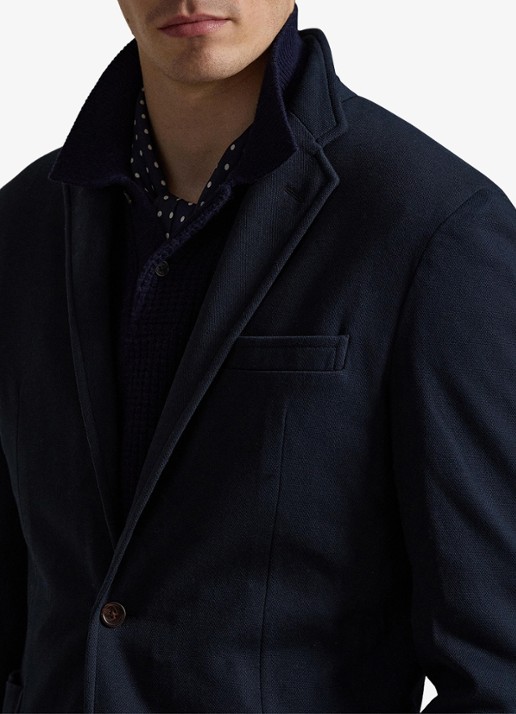 Ralph Lauren Slim fit colbert met opgestikte zakken - detail 2 navy-2wbt / blauw