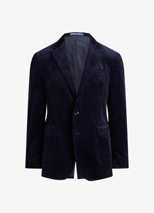 Ralph Lauren Slim fit colbert van corduroy met klepzakken - voorkant 4 fall navy-3two / blauw