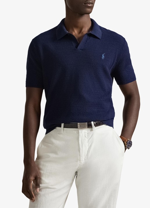 Ralph Lauren Slim fit fijngebreide polo in linnenblend
