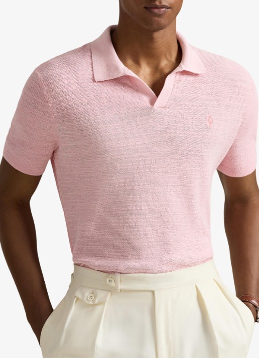 Ralph Lauren Slim fit fijngebreide polo in linnenblend