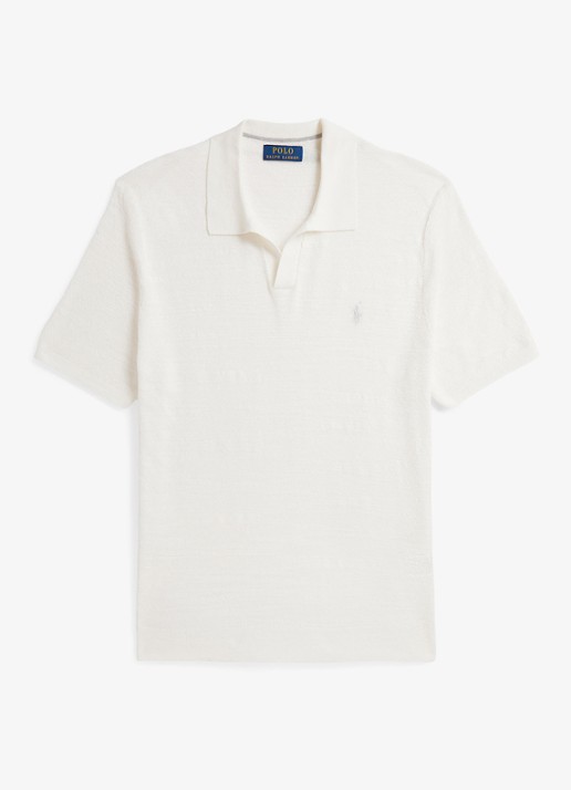 Ralph Lauren Slim fit fijngebreide polo in linnenblend - voorkant undefined