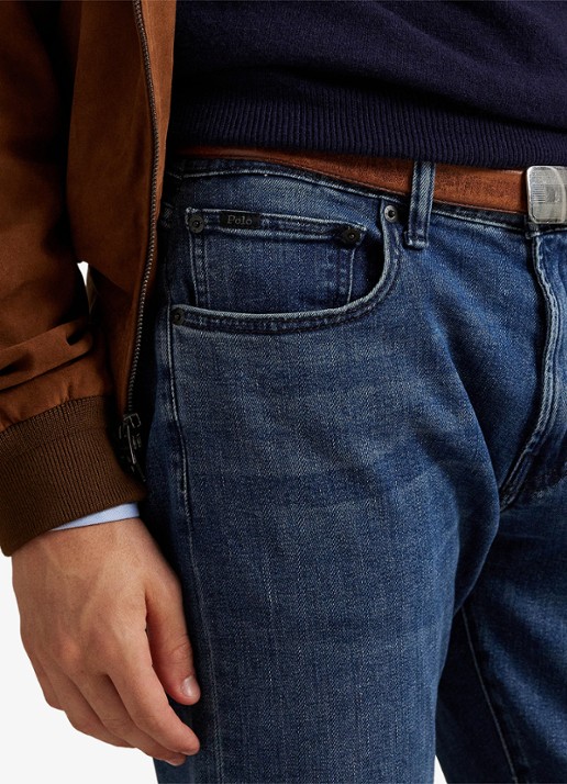 Ralph Lauren Slim fit jeans met medium wassing - detail hadrian / indigo