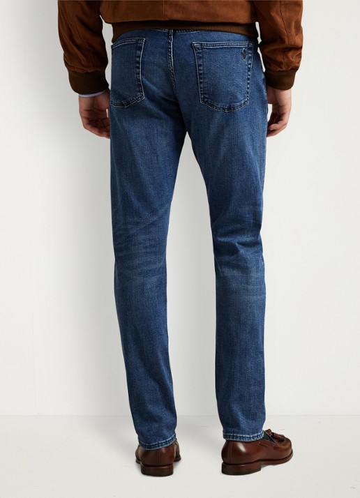 Ralph Lauren Slim fit jeans met medium wassing - achterkant 3 hadrian / indigo