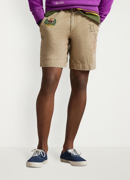 Ralph Lauren Slim fit korte chino met print en borduring