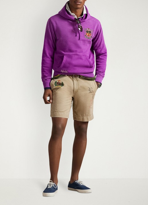Ralph Lauren Slim fit korte chino met print en borduring - voorkant 5 khaki hill w/ prints-3bli
