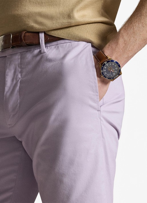 Ralph Lauren Slim fit korte chino met steekzakken - detail spring iris-39mo