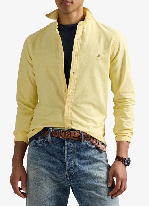 Ralph Lauren Slim fit overhemd met button down kraag - voorkant 5 yellow oxford