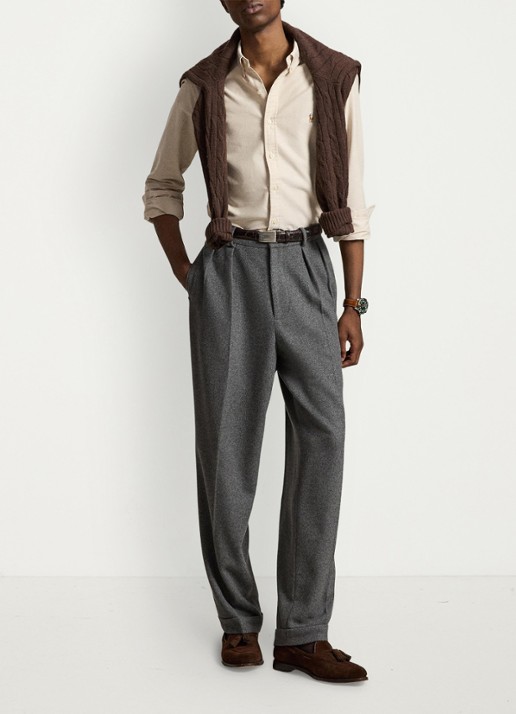 Ralph Lauren Slim fit overhemd met button down kraag - detail camel/white / camel