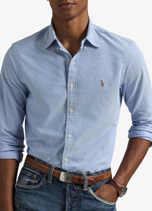 Ralph Lauren Slim fit overhemd met logo - detail 7 bsr blue - lichtblauw
