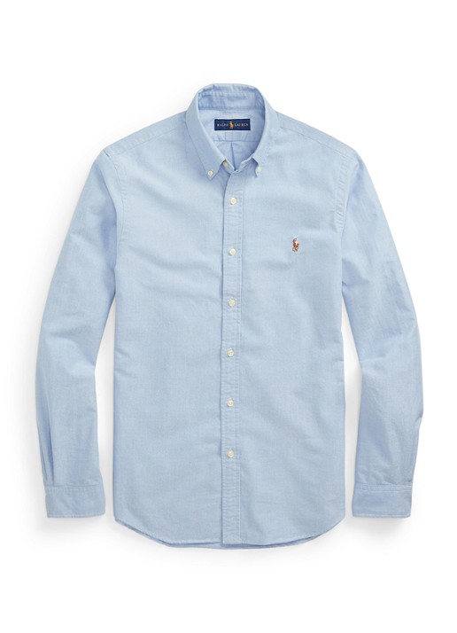Ralph Lauren Slim fit overhemd met logo - voorkant 3 bsr blue - lichtblauw