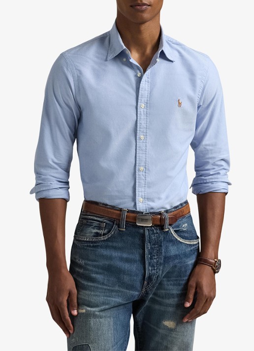 Ralph Lauren Slim fit overhemd met logo - detail 8 bsr blue - lichtblauw