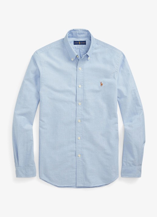 Ralph Lauren Slim fit overhemd met logo - voorkant 5 bsr blue - lichtblauw