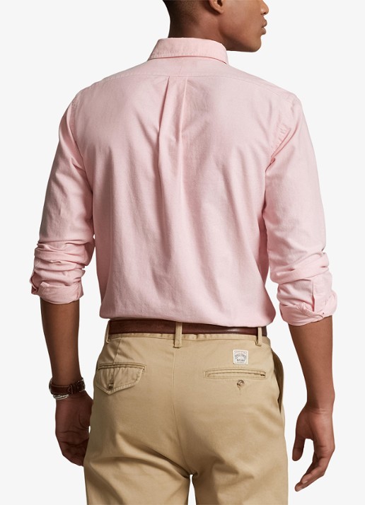 Ralph Lauren Slim fit overhemd met logo - achterkant 7 bsr pink / roze