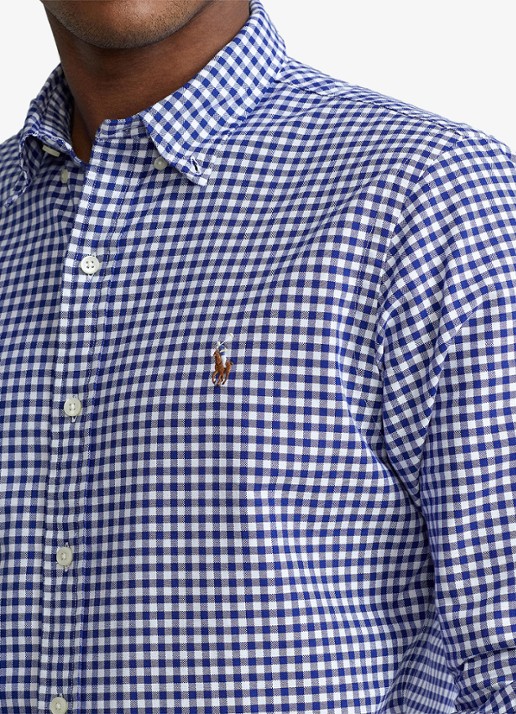 Ralph Lauren Slim fit overhemd met logo - detail 4 plaid / dark blue - blauw