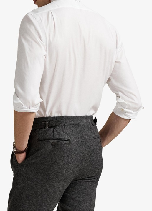 Ralph Lauren Slim fit overhemd met logo - achterkant 5499d white / wit