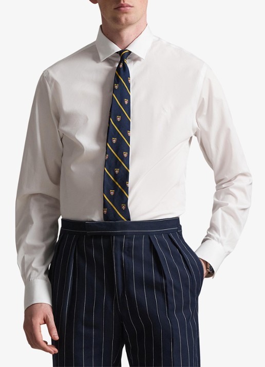 Ralph Lauren Slim fit overhemd met logoborduring - detail 4 white / wit
