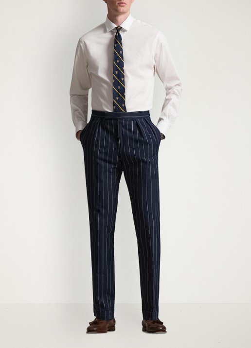 Ralph Lauren Slim fit overhemd met logoborduring - voorkant 3 white / wit