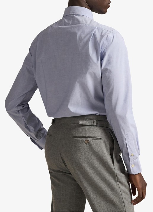 Ralph Lauren Slim fit overhemd met logoborduring - achterkant 3 light blue/white / lichtblauw