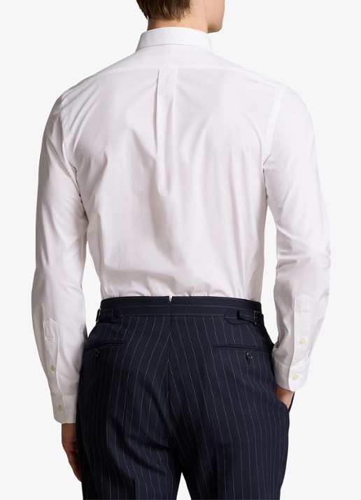 Ralph Lauren Slim fit overhemd met logoborduring - achterkant 3 white / wit