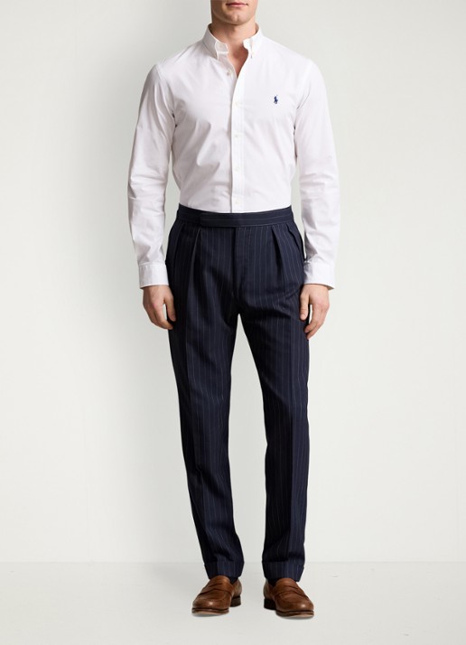 Ralph Lauren Slim fit overhemd met logoborduring - voorkant 2 white / wit