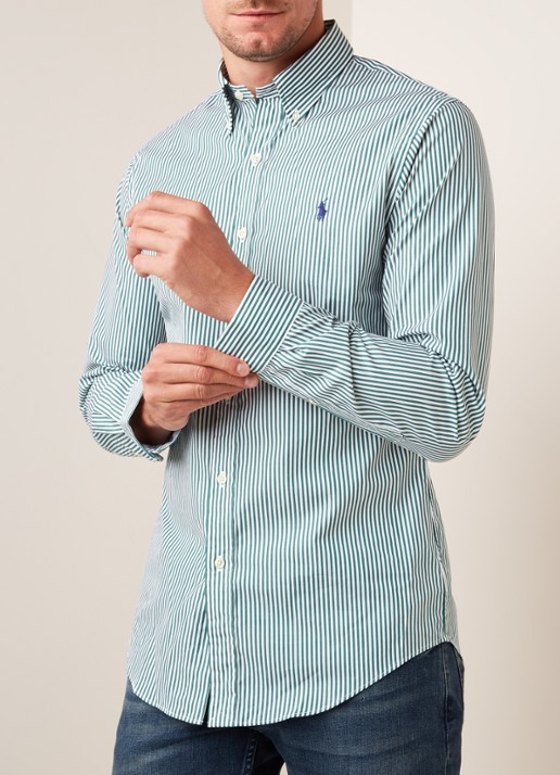 Ralph Lauren Slim fit overhemd met streepdessin - detail 4 green