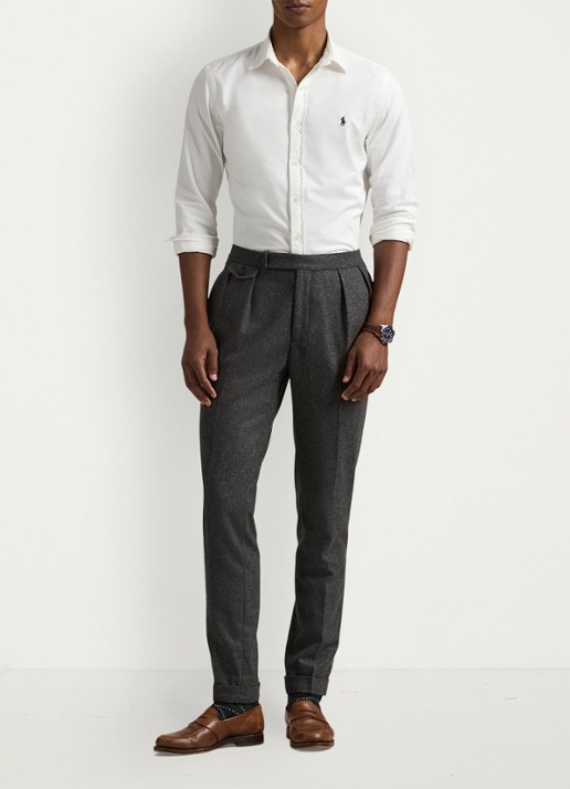 Ralph Lauren Slim fit overhemd van katoen  - voorkant 5 white / wit
