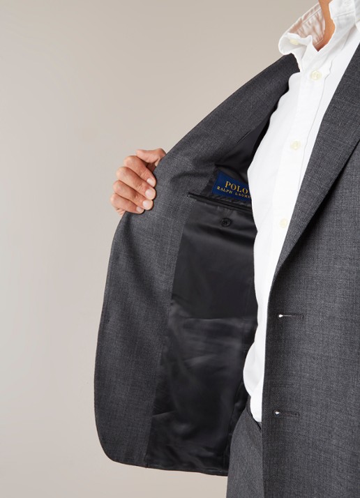 Ralph Lauren Slim fit pak in linnenblend met klepzakken - detail 3 medium grey multi
