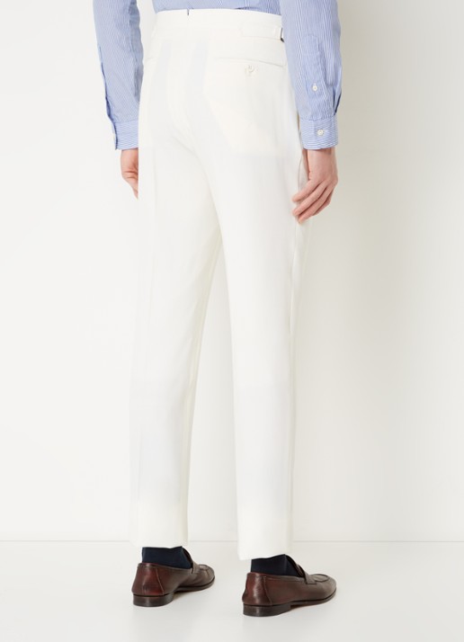 Ralph Lauren Slim fit pantalon van wol met steekzakken - achterkant cream / gebroken wit