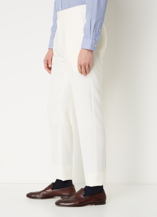 Ralph Lauren Slim fit pantalon van wol met steekzakken - detail 3 cream / gebroken wit