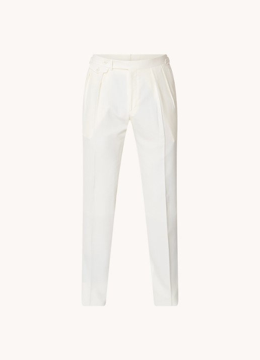 Ralph Lauren Slim fit pantalon van wol met steekzakken - voorkant 4 cream / gebroken wit