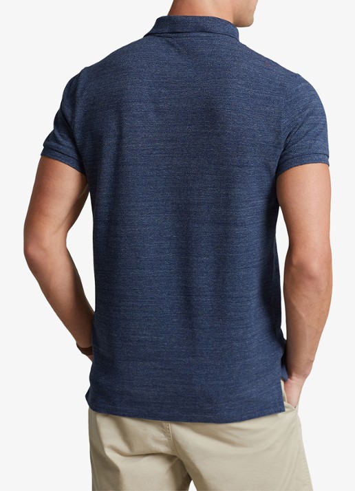 Ralph Lauren Slim fit polo met logoborduring  - achterkant 3 classic royal heather / blauw