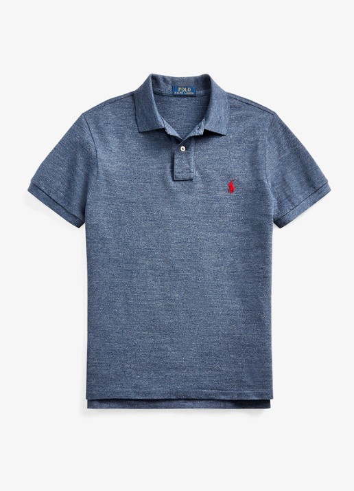 Ralph Lauren Slim fit polo met logoborduring  - voorkant 4 classic royal heather / blauw