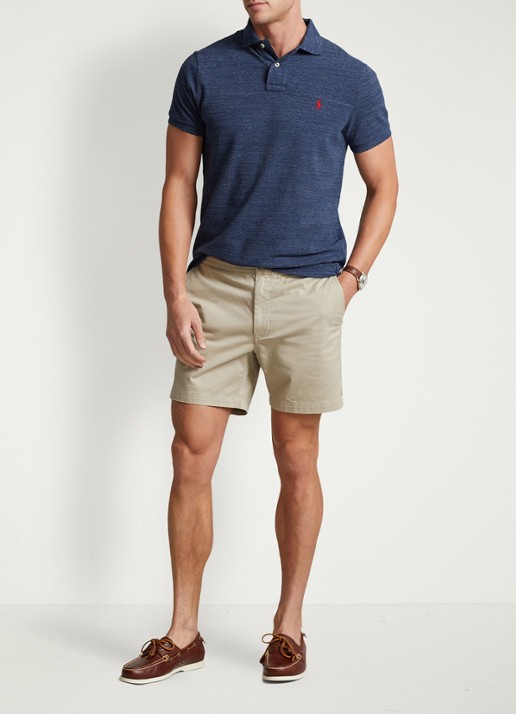 Ralph Lauren Slim fit polo met logoborduring  - voorkant 5 classic royal heather / blauw